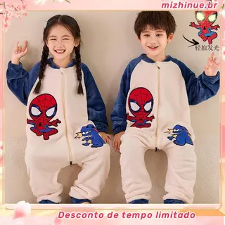 Homem-Aranha Meninos Macacão Pijamas Meninas Anti-Chute Quente Bonito Crianças Inverno Dos Desenhos Animados em Oferta na Shopee