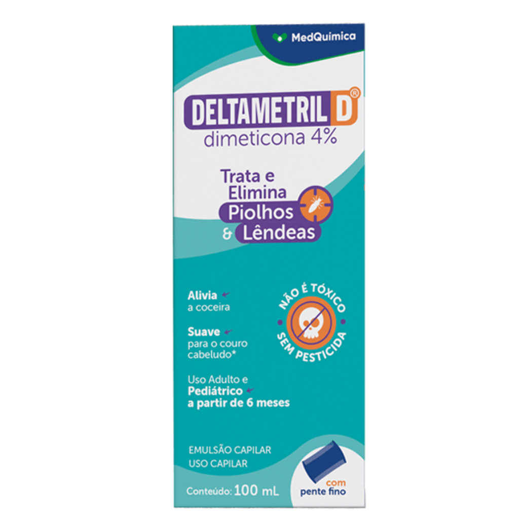 Deltametril D Dimeticona 4% Emulsão com 100ml Similar Escabin Pro ...