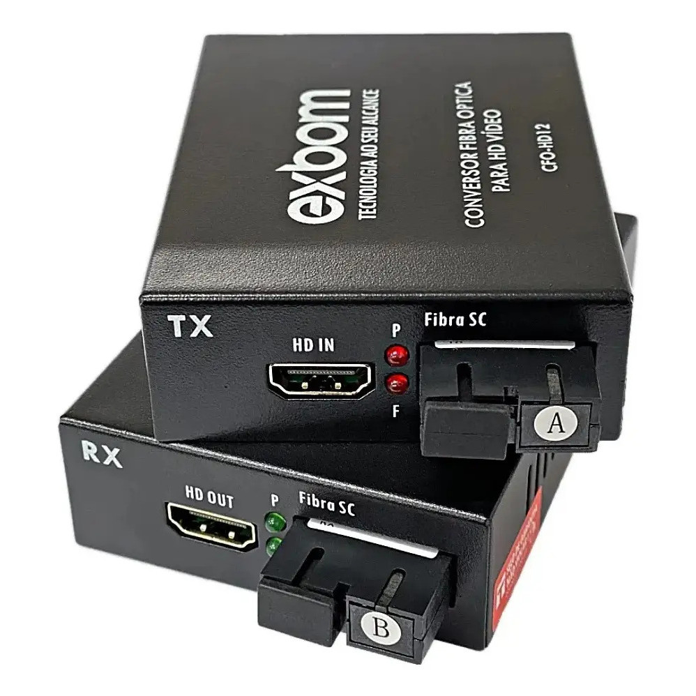 Extensor Ativo Conversor Hdmi Via Fibra Optica 20km 1080p Preto 127/220v