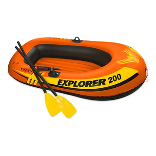 Intex Bote Resistente Explore 200 Laranja Com Remos