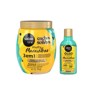 Kit Multy Creme de Tratamento + Óleo Reparador Condicionante Banana em Oferta na Shopee