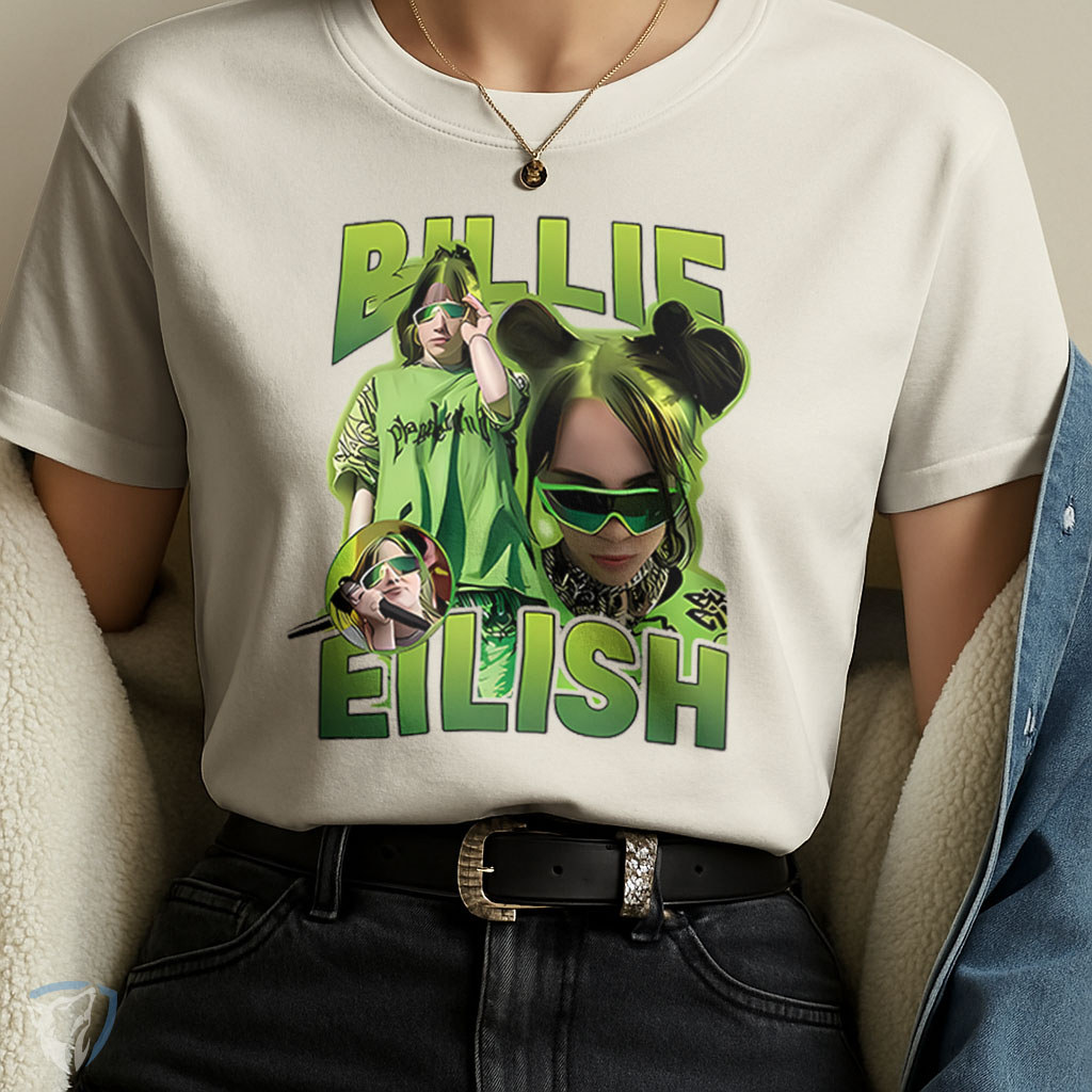 T-Shirt Billie Eilish ✨ | Moda Street Pop Com Arte Moderna da