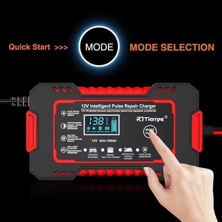 Carregador de bateria automotivo inteligente 12V 6A Display Digital Automático Energia Reparação Puls LAY RJ 20500A