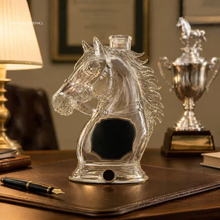 Horse Theme Barware Equestrian Whiskey Decanter Head with Novelty Stopper Lid Glass Liquor Bottle for Home Bar Unique Gi