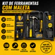 Kit 200 Peças Ferramentas Maleta Plástica Chave De Fenda Phillips Martelo Alicate Trena Serra Reparo Doméstico Carro Ofi