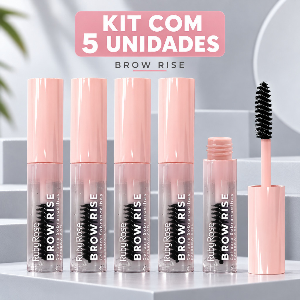 Kit 5 Géis para Pentear Sobrancelhas Ruby Rose E2503 Brow Rise Fixador ...