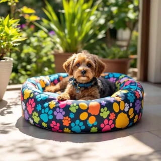Cama Lavável para Pet Médio 50x50cm – Formato Redondo e Aconchegante em Oferta na Shopee