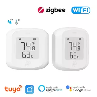 Tuya Inteligente WiFi/Zigbee Sensor De Temperatura E Umidade Higrômetro Interno Termômetro Com Display LCD Suporte Alexa