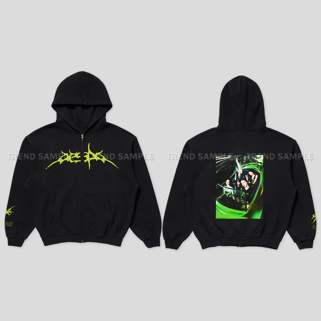 aespa LEMONADE ポップアップ クロップフーディー 2026 AESPA LEMONADE POP-up Merch Zip Hoodie Vintage Plus Size