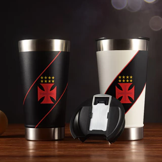 copo termico Personalizado aço inoxidável 473ml Portátil Reutilizável Abridor De Garrafa na Tampa Time Vasco da Gama