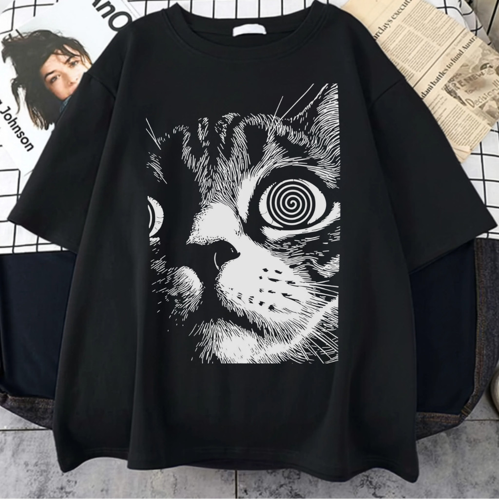 Camiseta de gato psicodélico gatinho aesthetic y2k grunge unissex plus ...