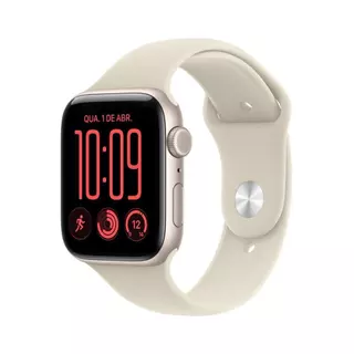 Apple Watch SE 3 GPS + Cellular Caixa estelar de alumínio – 44 mm - Pulseira esportiva areia – M/G