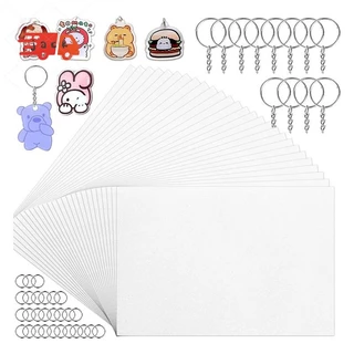 100 Peças De Folhas Plásticas Termorretráteis , De Filme Encolhível Em Branco De Papel Termo Retrátil Para Artesanato In