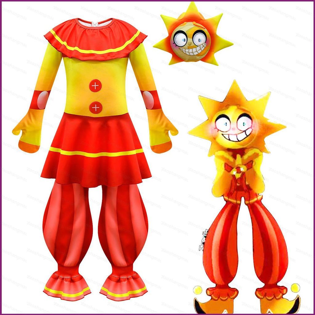 YT2 FNAF Violação De Segurança Sundrop Cosplay Traje Criança Macacão Chapelaria Roupas Desempenho Halloween YT2