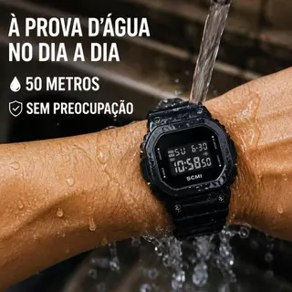 Relógio Digital Resistente Unissex Visor Iluminado Para Uso Diário e Esportes