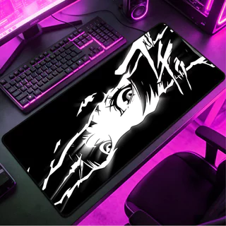 Mousepad Gamer 80x30cm Borda Costurada, Antiderrapante, Superfície Suave, Design Dark Anime para PC Gamer