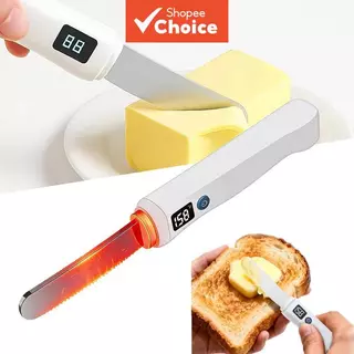 Faca de Manteiga Aquecida Elétrica de Aço Inoxidável Inteligente USB Recarregável para Manteiga Fria, Queijo, Geléia e