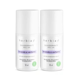 Kit 2 Desodorante Roll-On Herbia Lavanda e Verbena 50ml