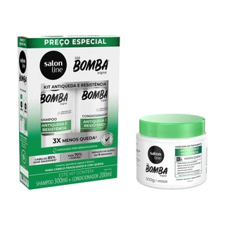 Kit SOS Bomba Antiqueda com Shampoo e Condicionador e Máscara de Hidratação em Oferta na Shopee