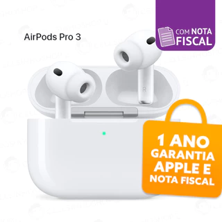 Fone de Ouvido Apple AirPods Pro 3 USB-C Magsafe Cancelamento Ruído Original 1 Ano Garantia Lacrado