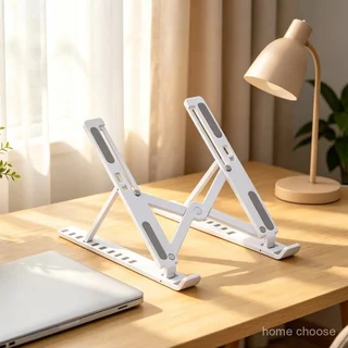 5/6/7 Pcs Suporte Ajustável Para Laptop Preto E Branco Leve E Dobrável Promove Postura Correta E Resfria