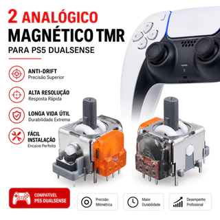 2 Analógico Magnético TMR Hall Effect Controle PS5 DualSense Anti-Drift Precisão Alta Resolução Longa Vida