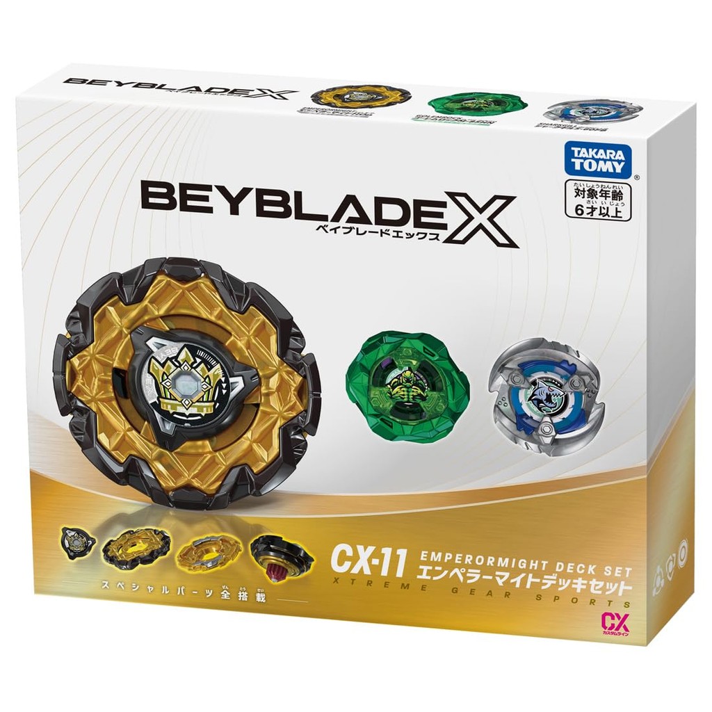 Conjunto de baralho Takara Tomy Beyblade X CX-11 Emperor Mite