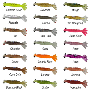 Kits BG 7,5cm Camarões de silicone Artificial Isca para Robalo Garoupa Badejo Traira Tucunare Corvina