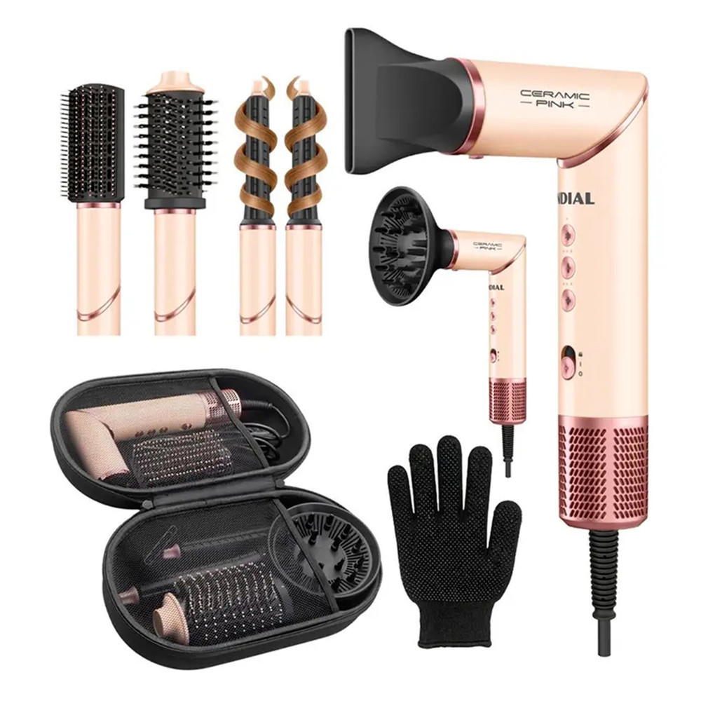 Secador de Cabelo Mondial 5 em 1 Ceramic Pink SM-01-BLDC-CP 1500W
