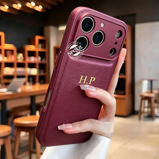 Capa De Couro Personalizada Com Nome DIY Para iPhone 18 17 16 15 14 13 12 11 Pro Max 3D Carta De Gravação A Quente