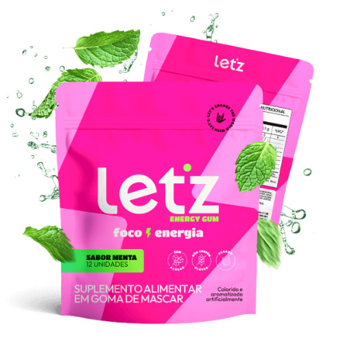 Letz Gum Chiclete Energético com Cafeína | Shopee Brasil