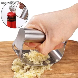 [bagreny] Espremedor De Alho Em Aço Inoxidável , Manual , Gengibre , Triturador , Corte Ferramentas De Cozinha , BR em Oferta na Shopee