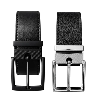 2 Cintos Masculino de Couro Fivela de Metal Regulavél Social Casual Largo
