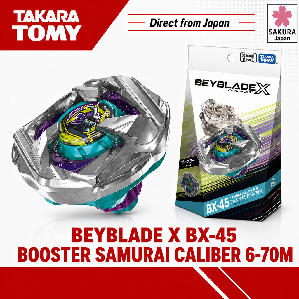 Takara Tomy Beyblade X BX-45 Booster Samurai Caliber 6-70M