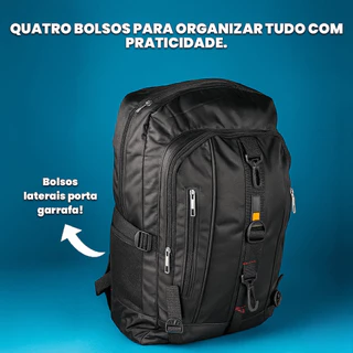 Mochila Esportiva Masculina Grande 50L Semi-Impermeável com 4 Bolsos