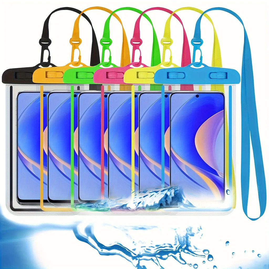 2/5/10 Pcs Capa Celular Bolsa Case A Prova D’água Transparente Cor Universal Praia Piscina