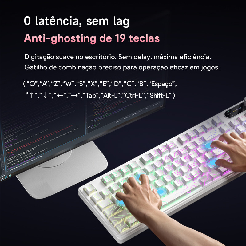 Teclado Membrana Gamer e Escritorioccom fio FURYCUBE IP98 RGB À