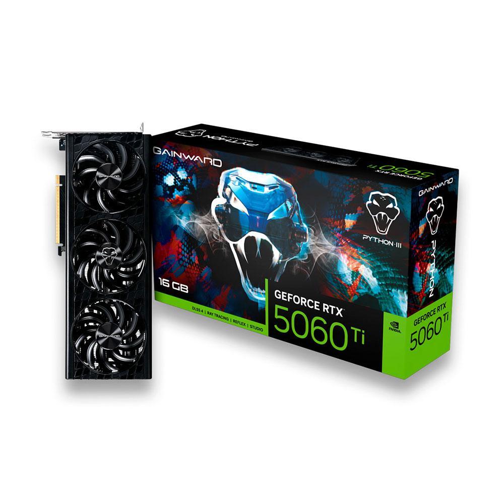 Placa De Video Gainward Geforce Rtx 5060 Ti Python Iii 16gb Gddr7 128bits Ne7506t019t1-gb2061t