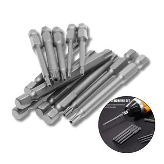 Kit 11 Bits Torx Longo 100mm Imantado Para Parafusadeira Chave