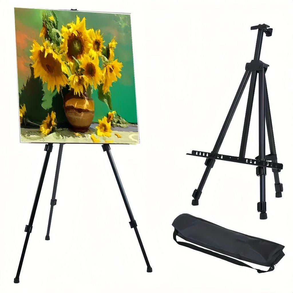 Cavalete Tripé de Pintura Profissional 1,55m Dobrável com Bo