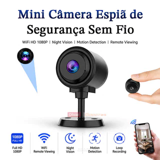 Mini Câmera Espiã de Segurança Wi-fi Sem Fio1080p Visão Noturna Áudio Escuta Hd e Suporte