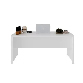 Escrivaninha Mesa Escritório ME4109 163cm Branco Branco