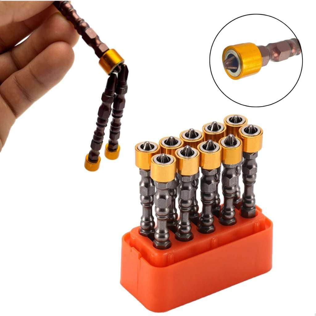 Kit10/2 Bits Ponteira Magnética Dupla Imantada Anti Espanamento Magnetico Prafusadeira 65mm