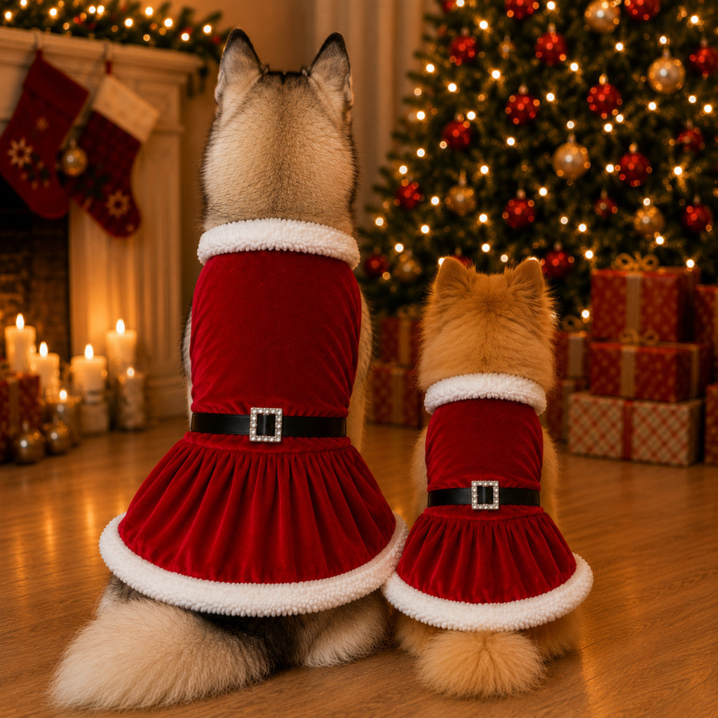 Vestido natalino Mamãe Noel para pets - Natal pet