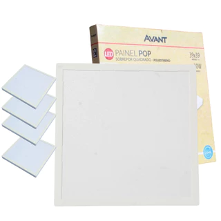 Kit 5 Luminaria de Teto Painel Plafon 30W Sobrepor Quadrado Luz Branco Frio 6500K 127v 220v Avant em Oferta na Shopee