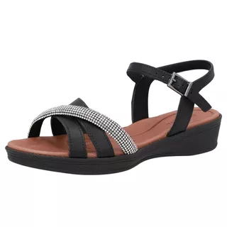 Sandalia Feminina Anabela Baixa Ajustavel Conforto Usaflex em Oferta na Shopee