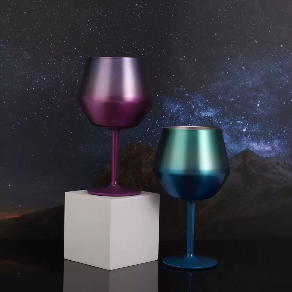 Taça Copo Térmico De Aço Inoxidável Para Gin Vinho Drink Bebidas 14oz 2 Em 1