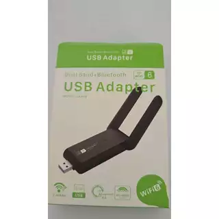 Adaptador Wi-fi Dual Band 2-4G e 5G USB 5Ghz 2 Antenas wifi6+Bluetooth