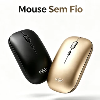 Mouse Sem Fio 2.4G Recarregável USB Design Ultrafino Silencioso Ergonomia Portátil Receptor Compacto Até 1600DPI 3Botões