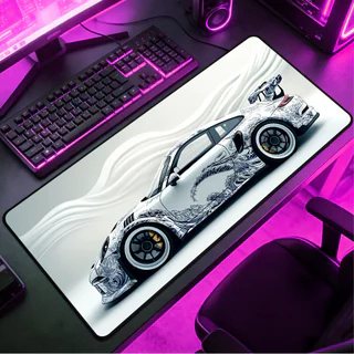 Mousepad Gamer 80x30cm Grande Antiderrapante Carro de Corrida Sakura para Notebook e Jogo